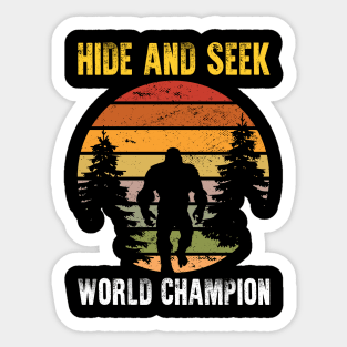 Retro Bigfoot Hide & Seek World Champion Sticker